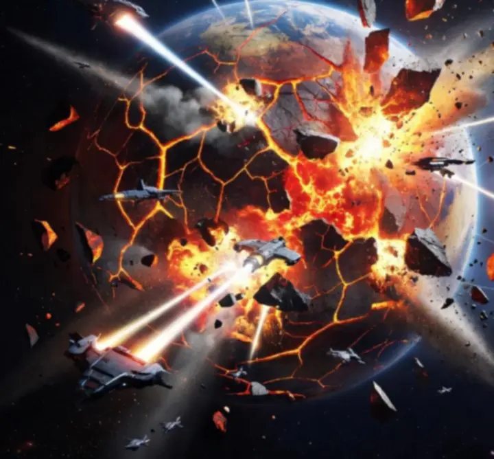 Wizualne przedstawienie trybów Planet Smash i Rozbicie Układu Słonecznego